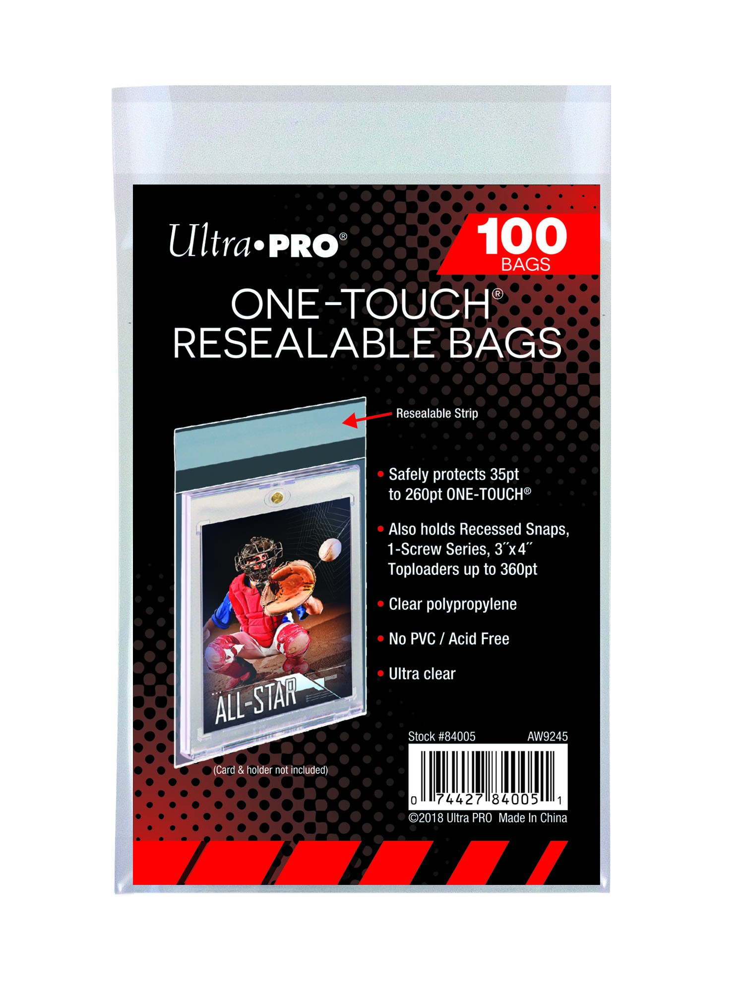 E-84005 - 100 ONE TOUCH RESEALABLE BAGS