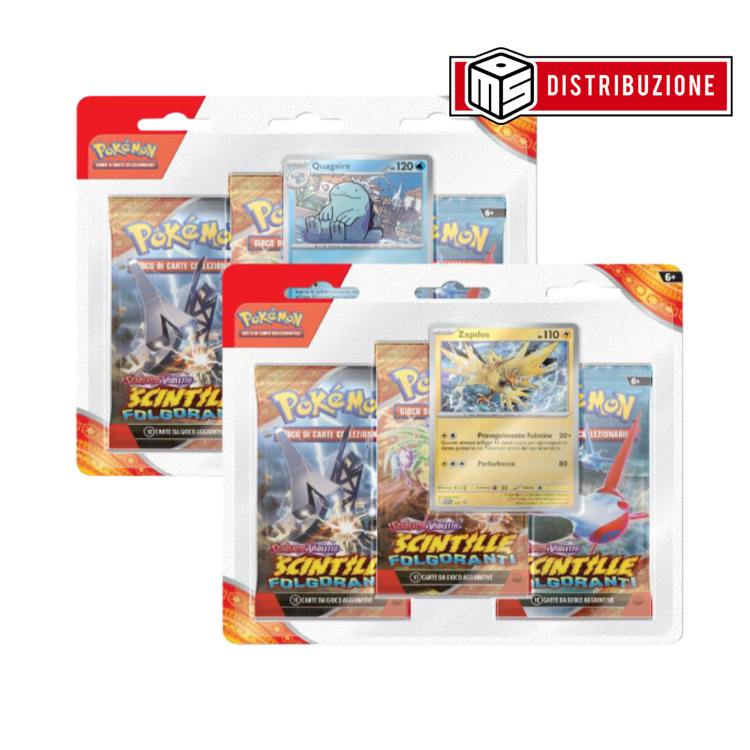 POKEMON - SCARLATTO E VIOLETTO - SCINTILLE FOLGORANTI - BLISTER 3 BUSTE - (1PZ CASUALE) COD: 60568